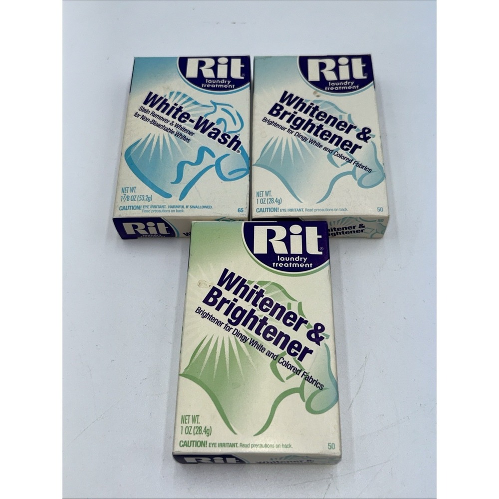 3 PK Rit Laundry Treatment Whitener and Brightener Powder 1oz Each NOS 2002